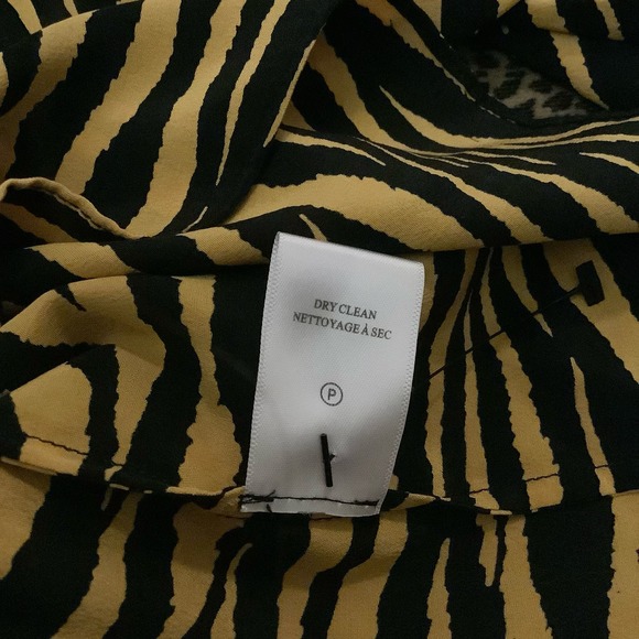 A.L.C. Jensen 100% Silk Tiger Print Draped Cocktail Dress 6 - Picture 9 of 9